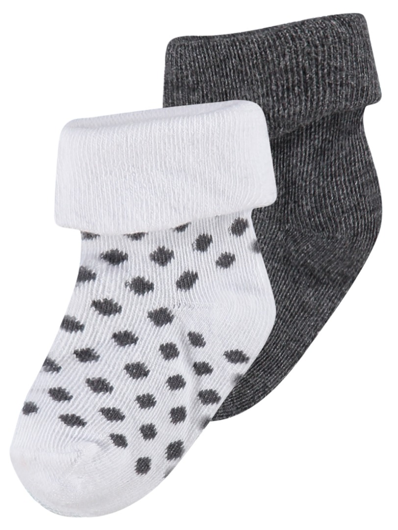 Nadeel Observatorium conservatief Noppies sokjes 2pck Dot Dark grey melange - Kiss Kindermode